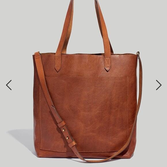 Madewell The Medium Transport Leather Tote English Saddle Bag - Picture 6 of 6